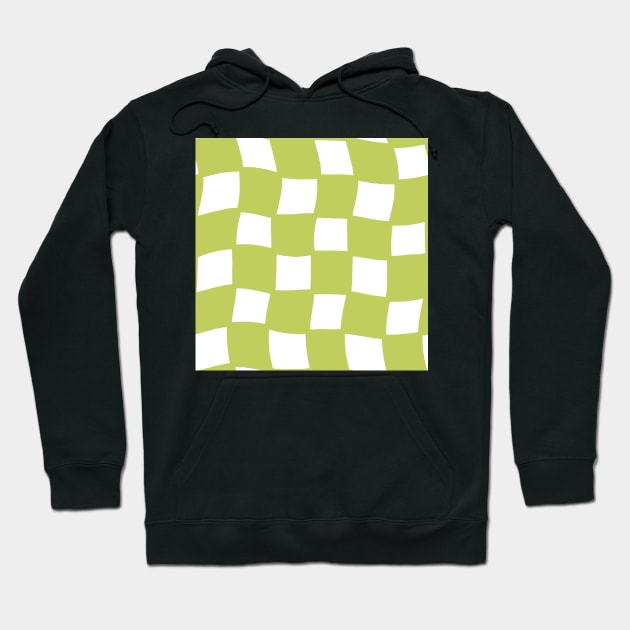 Abstract Checker Board - lime green Hoodie by JuneNostalgia